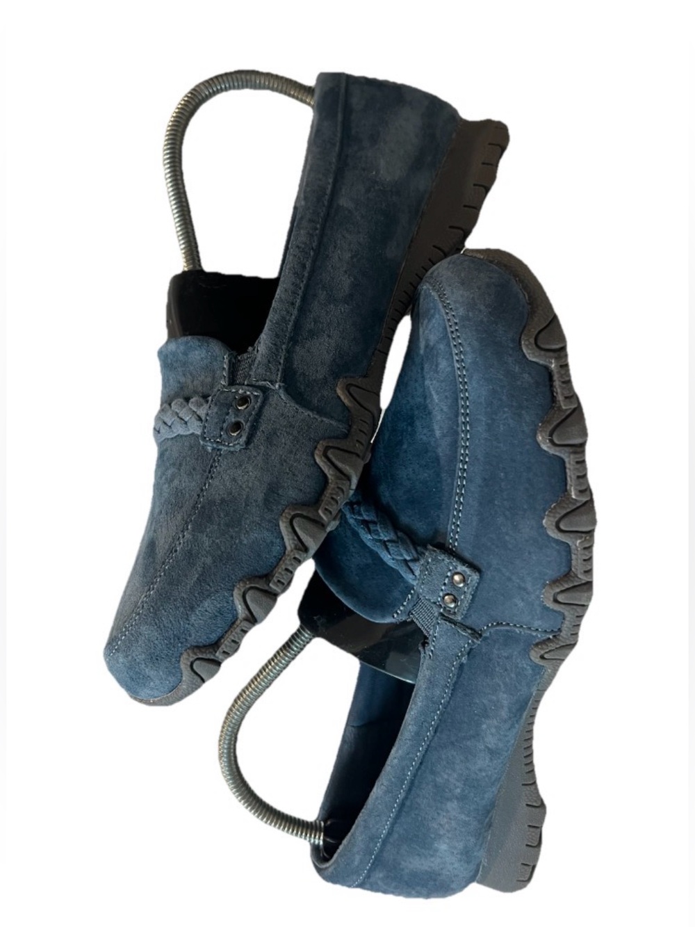 Skechers Suede Slip-On Shoes Melbourne Blue 8 NWOT SN 49607W